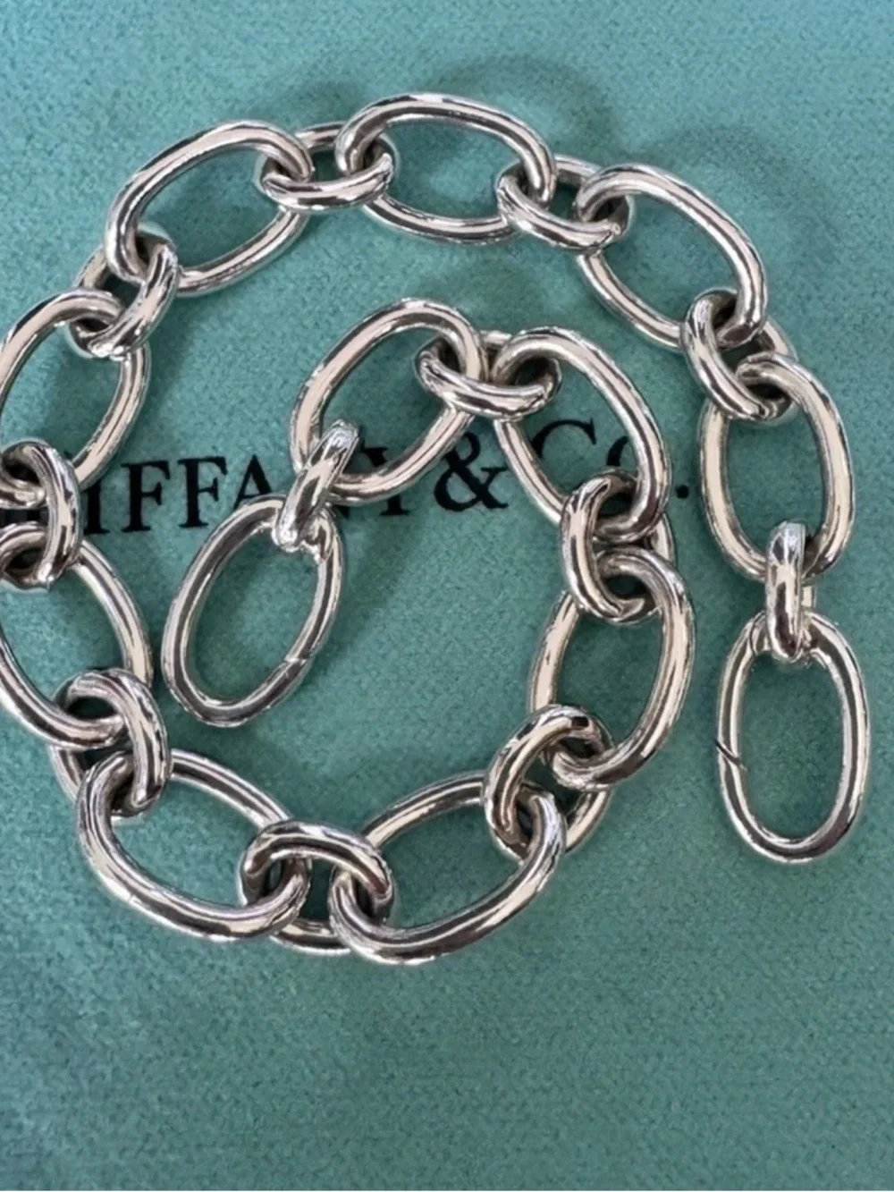 Tiffany & Co Italy 925 Sterling Oval Link 7.5” Clasp Ends - Picture 12 of 12